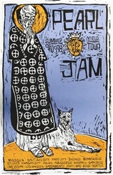 Pearl Jam Original Summer Tour Rock Concert Poster - Ames