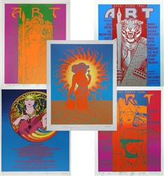 Set of 5 Original Signed Silkscreen Posters - Rick Griffin, Stanley Mouse, Victor Moscoso, Alton Kelley, and Wes Wilson (The Big 5)
