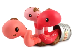 Can of Worms Pink Designer Vinyl Figure by Andrew Bell