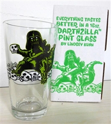 'Darthzilla' 16oz. Pint Glass by Lindsey Kuhn