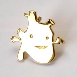 Gold Heart Lapel Pin - feel the beat!