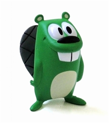 Green Get Lucky Beaver Mini Figure by Jeff Pidgeon