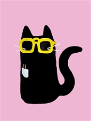 Black and Yellow Kitty Go Nerdy Plush by Sinister Cuisine