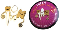Teeth Lapel Pin - Flossin' Ain't Just For Gangstas