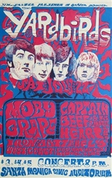 The Yardbirds (2nd Printing) Concert Poster - Santa Monica Civic Auditorium